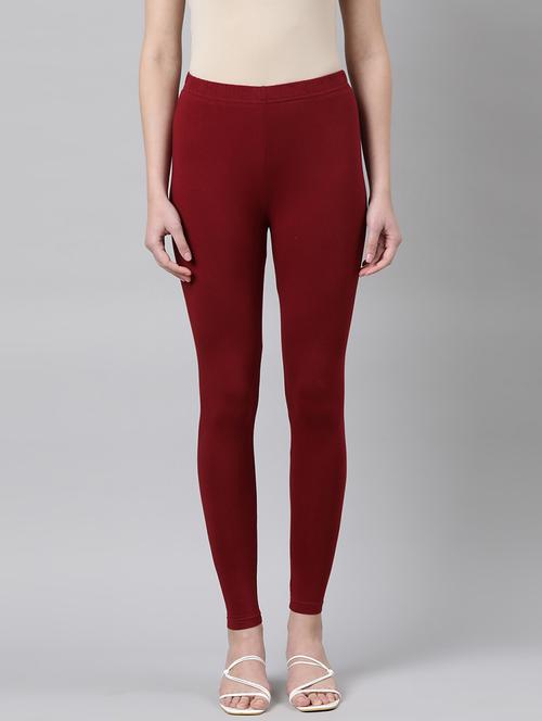 women solid high rise ankle length leggings - 21729818 - Standard Image - 0