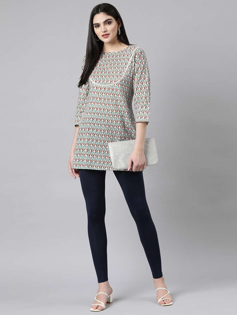 women solid high rise ankle length leggings - 21729819 -  Standard Image - 4