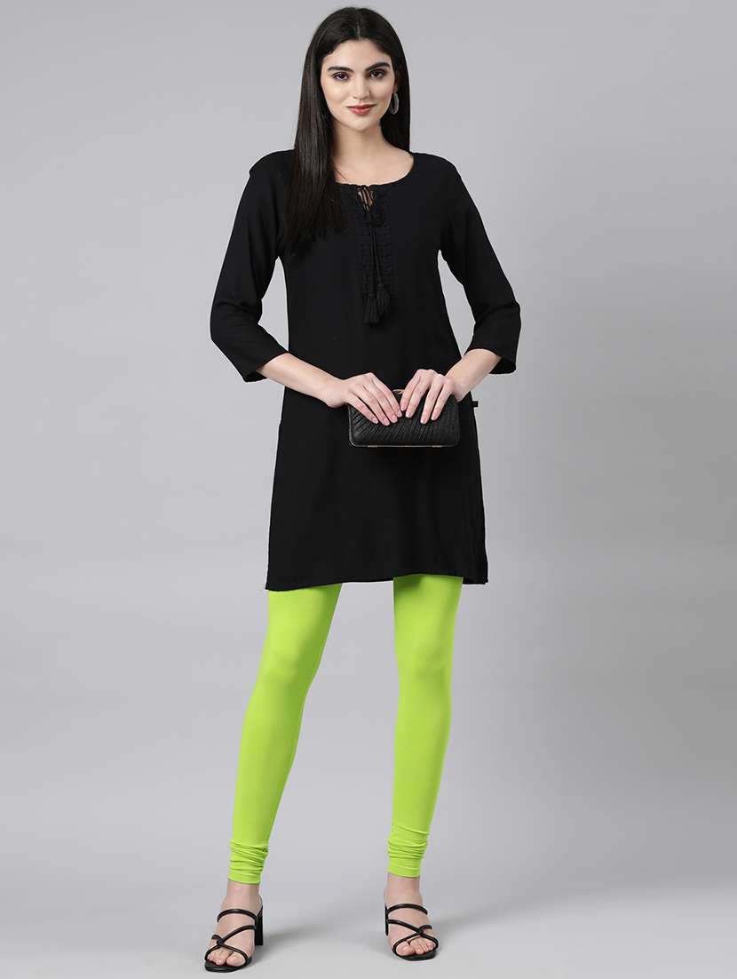 women solid high rise full length leggings - 21729821 -  Standard Image - 4