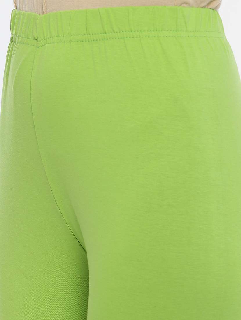 women green solid full length leggings - 21729823 - Standard Image - 4