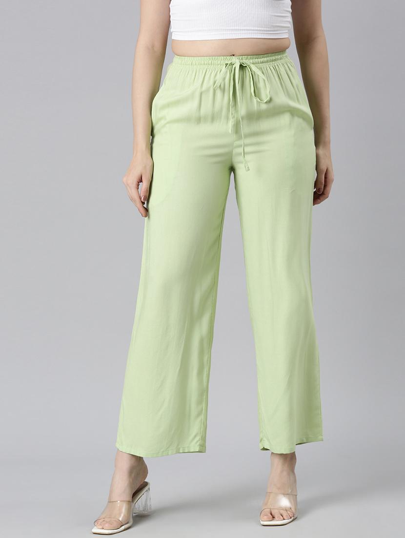 women solid mid rise straight palazzo - 21729825 - Zoom Image - 0