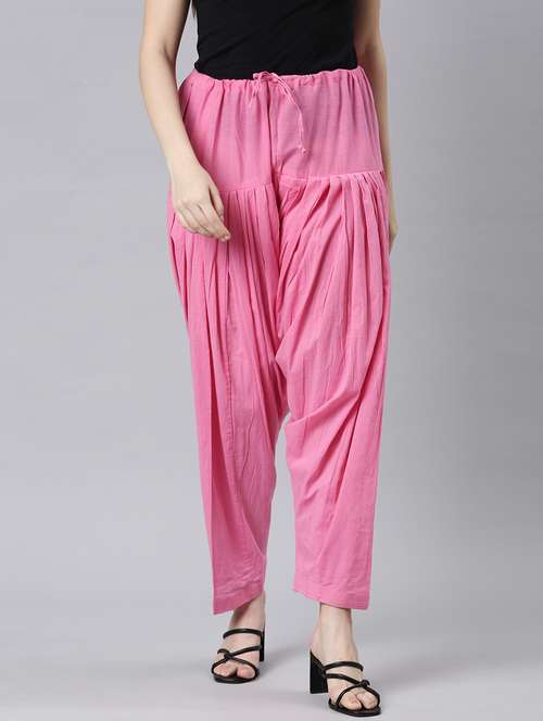 women pink solid mid rise salwar - 21729844 -  Standard Image - 0