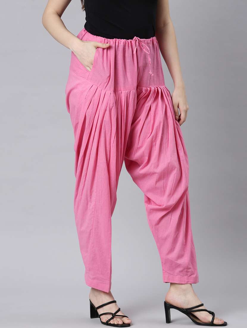 women pink solid mid rise salwar - 21729844 - Standard Image - 1