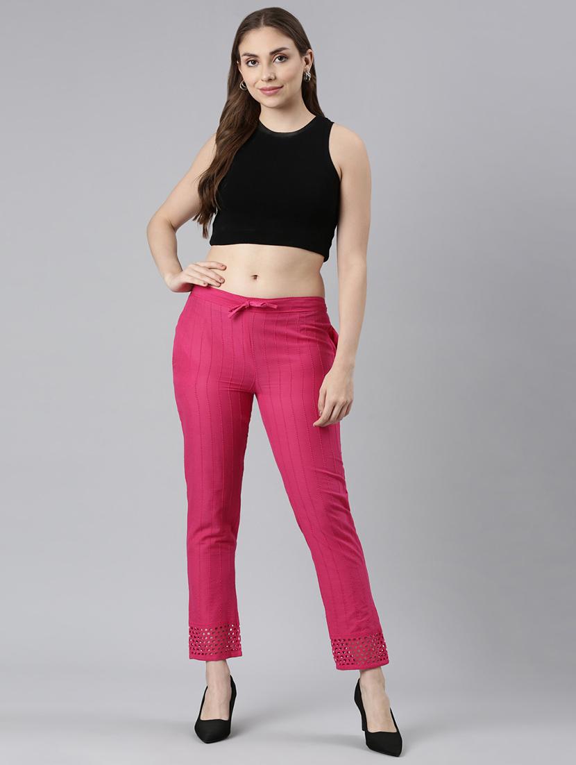 women solid mid rise tapered pant - 21729845 - Standard Image - 4