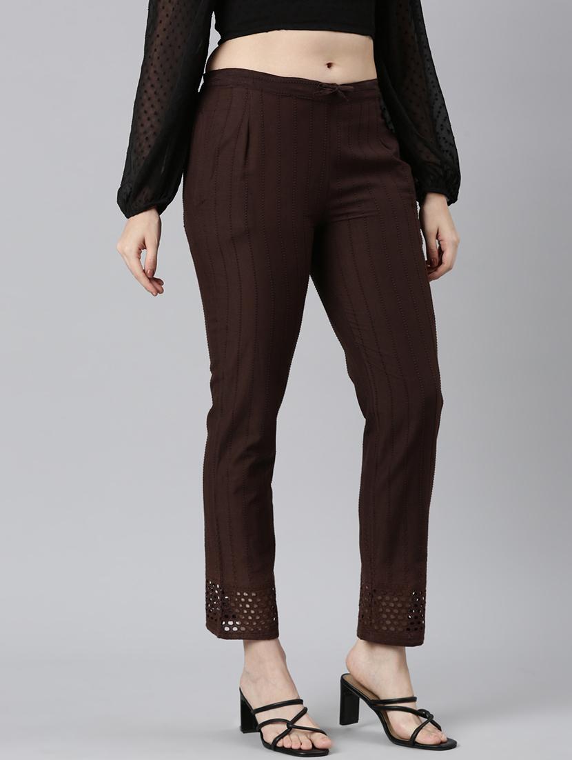women solid mid rise tapered pant - 21729846 - Standard Image - 1