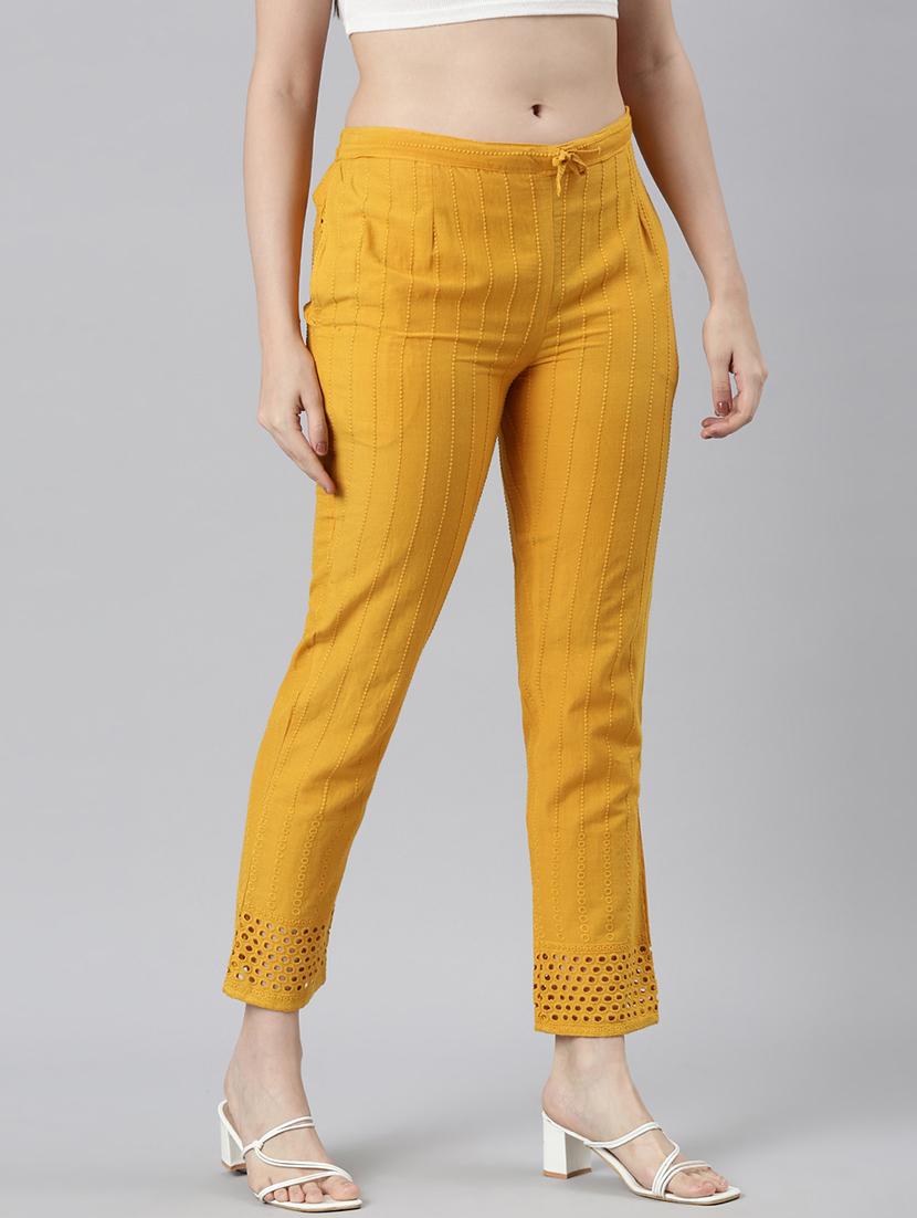 women embroidered mid rise tapered pant - 21729851 -  Standard Image - 1