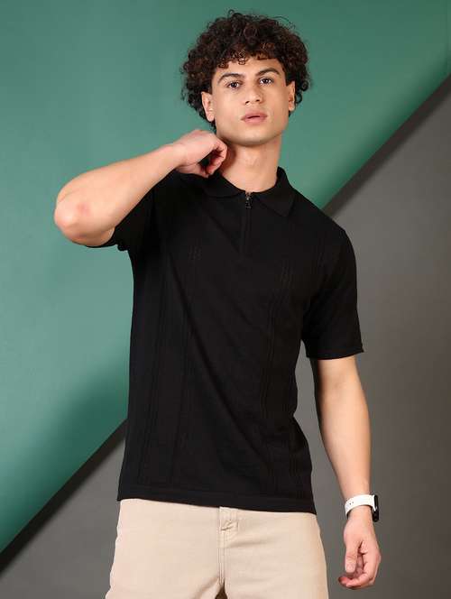 men textured short sleeves polo t-shirt - 21729938 - Standard Image - 0