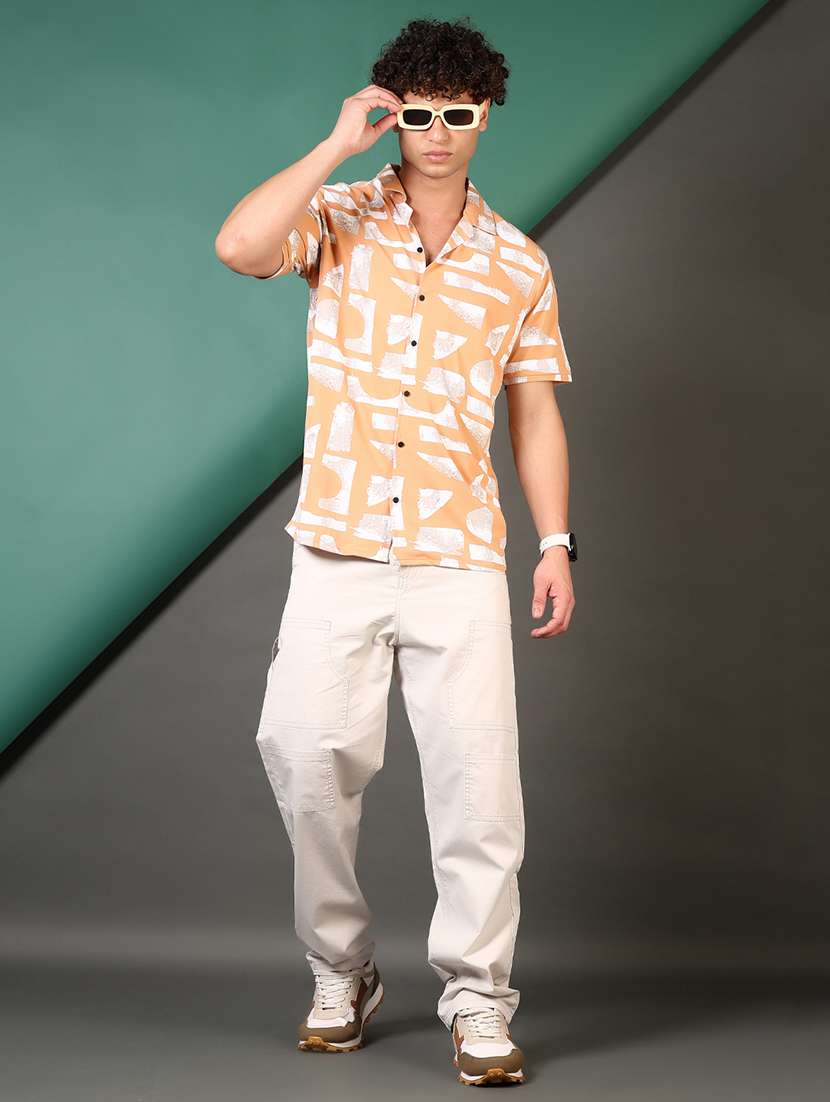 men printed cuban collared casual shirt - 21729997 -  Standard Image - 4