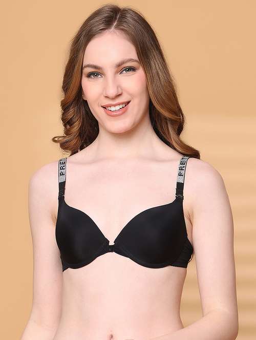 black polyester push up bra - 21730039 -  Standard Image - 0
