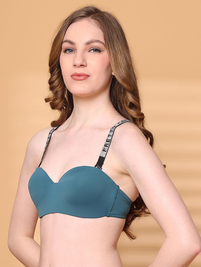 green polyester balconette bra - 21730049 - Standard Image - 1