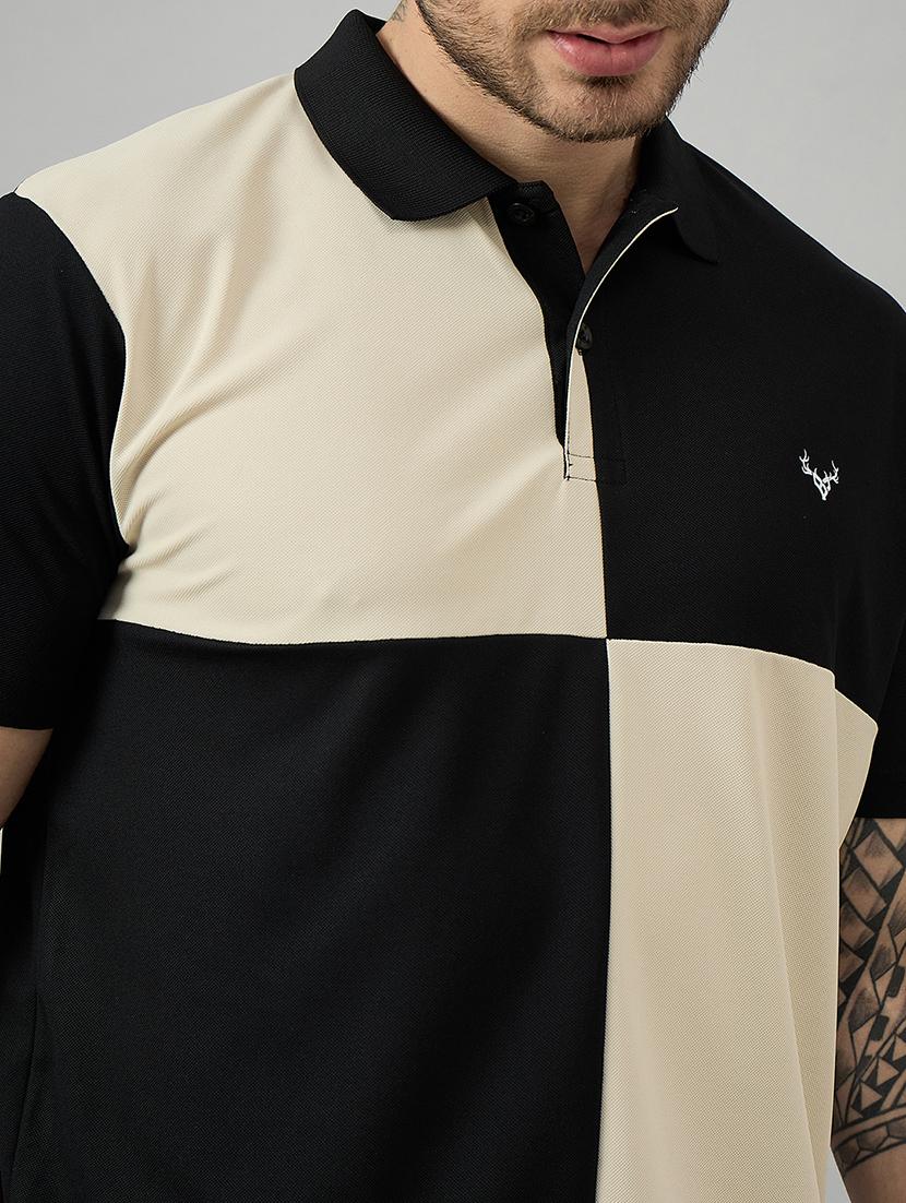 men short sleeves color block polo t-shirt - 21730088 - Standard Image - 4