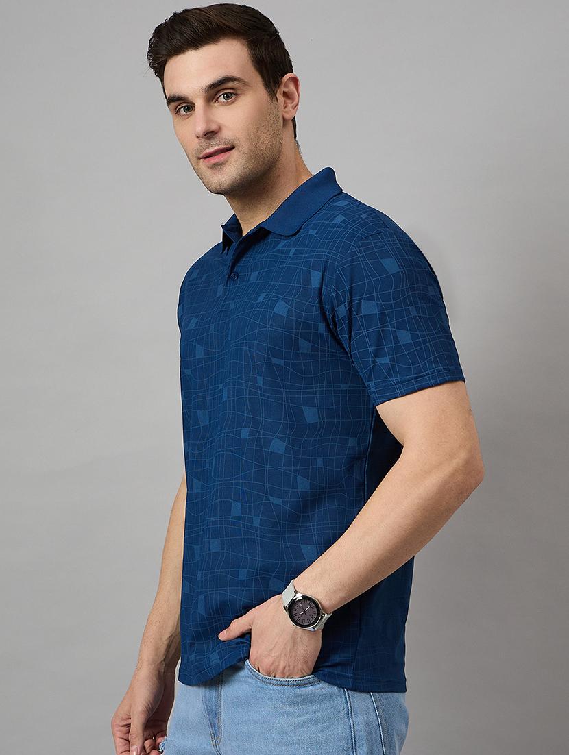 men regular fit printed polo t-shirt