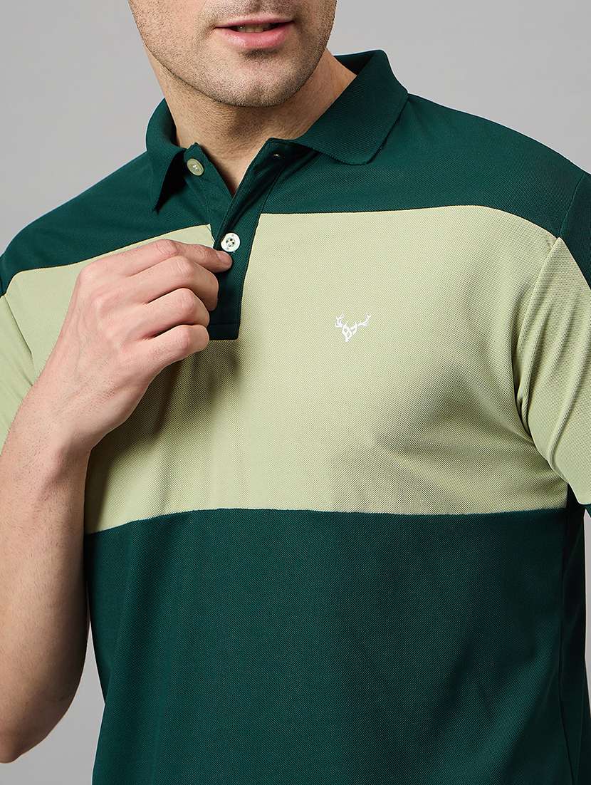 men loose fit color block polo t-shirt - 21730101 -  Standard Image - 4