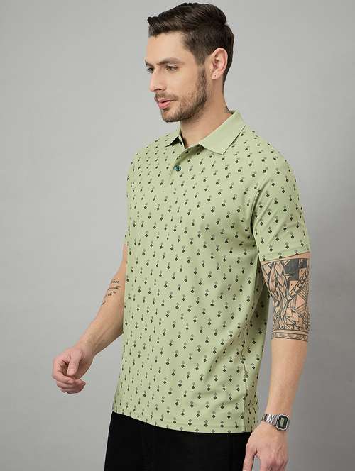 men regular fit printed polo t-shirt