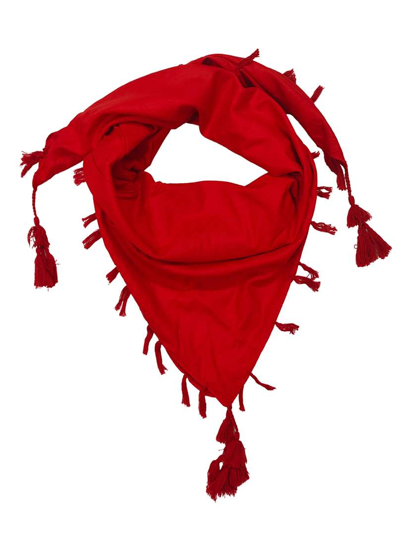 women plain tassel detailed scarf - 21730135 -  Standard Image - 1
