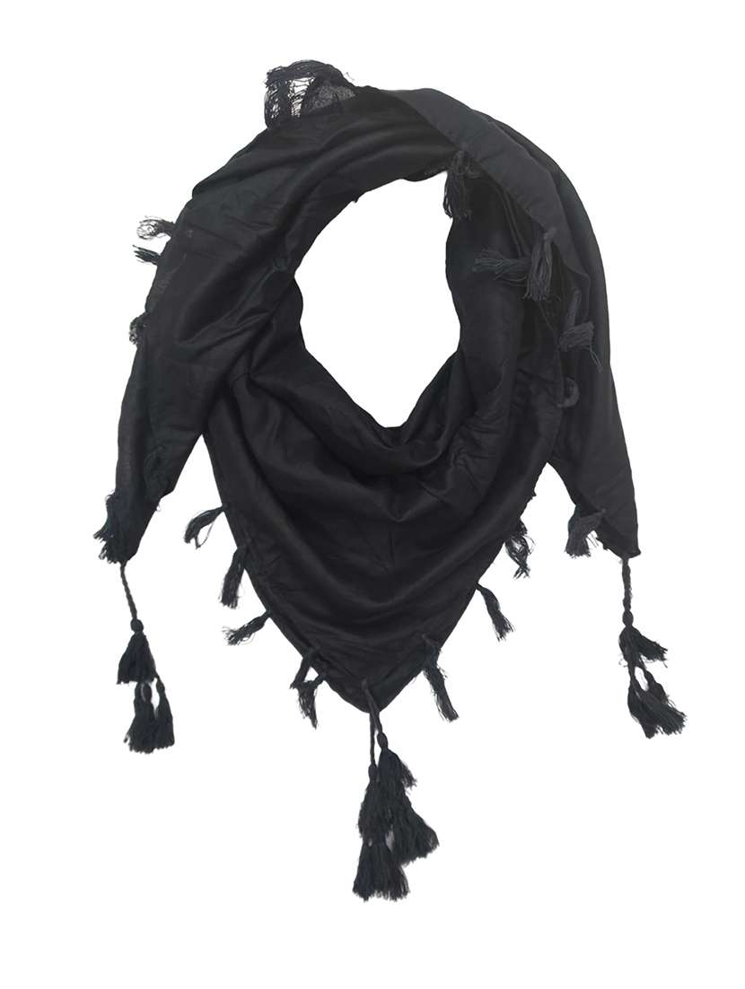women plain tassel detailed scarf - 21730137 -  Standard Image - 1