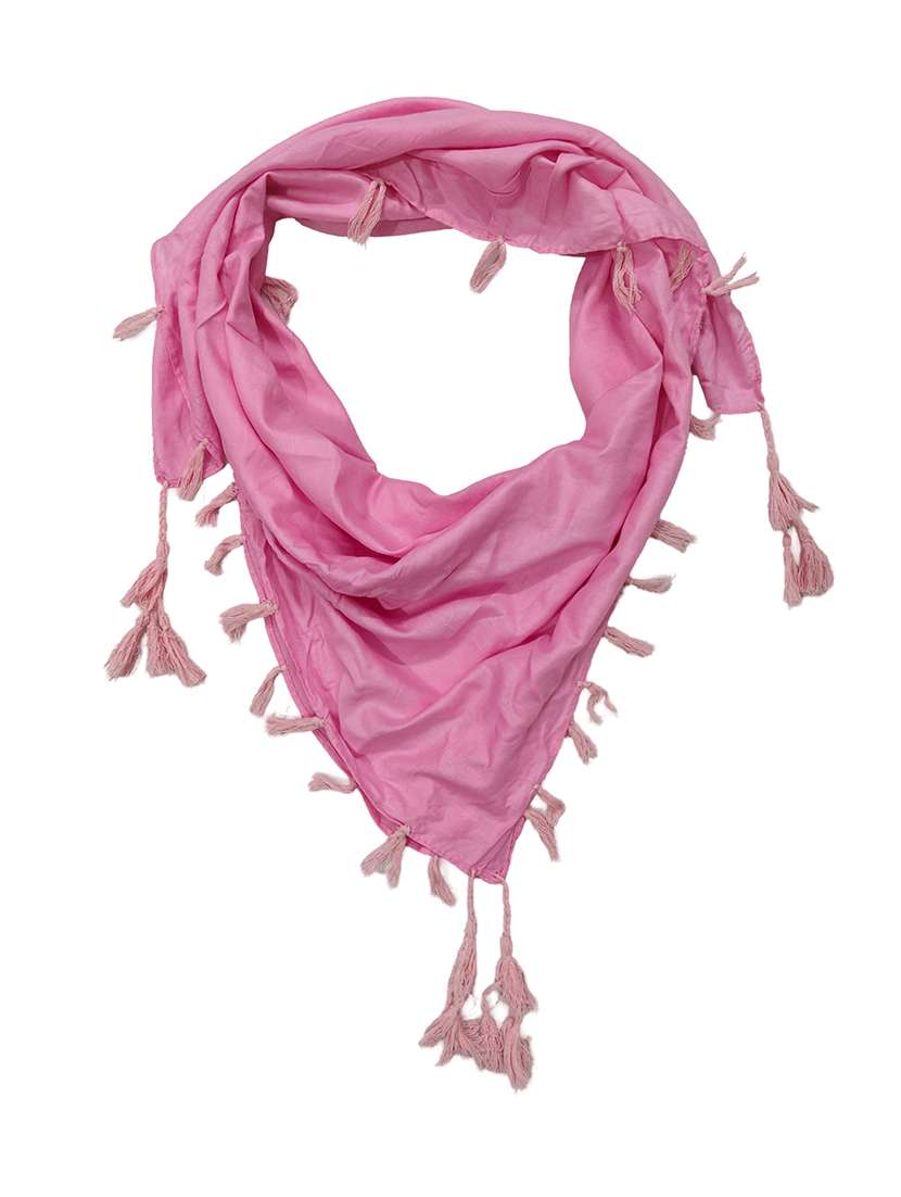 women pack of 2 plain tassel detailed scarves - 21730142 -  Standard Image - 1