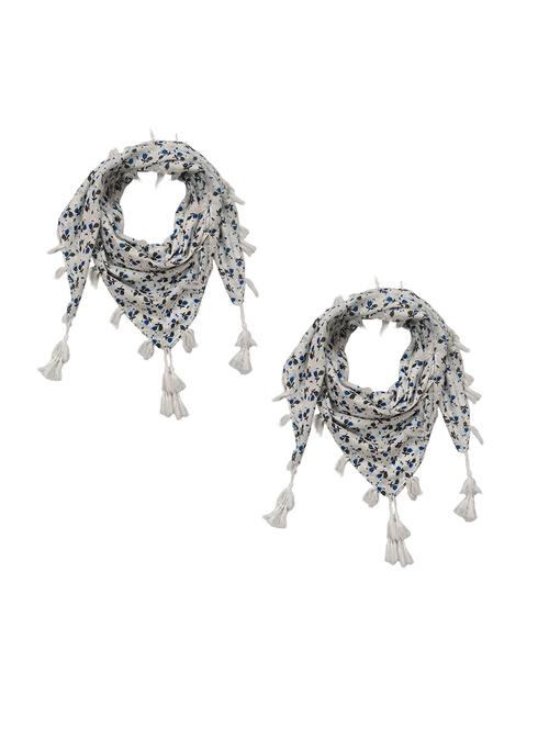 women pack of 2 printed tassel detailed scarves - 21730144 -  Standard Image - 0