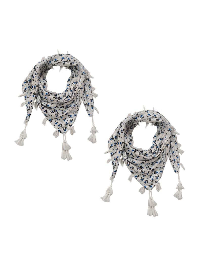 women pack of 2 printed tassel detailed scarves - 21730144 -  Zoom Image - 0