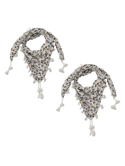 women pack of 2 printed tassel detailed scarves - 21730145 - Standard Image - 0