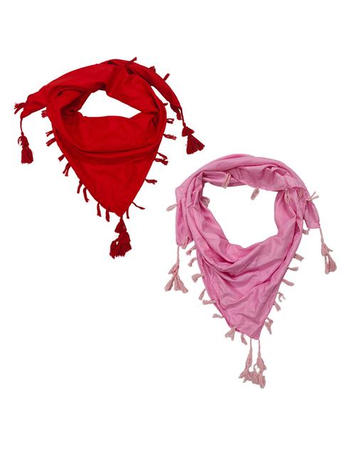 women pack of 2 plain tassel detailed scarves - 21730149 - Standard Image - 0