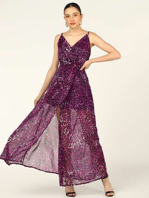 women animal print shoulder strap a-line dress - 21730163 -  Standard Image - 0