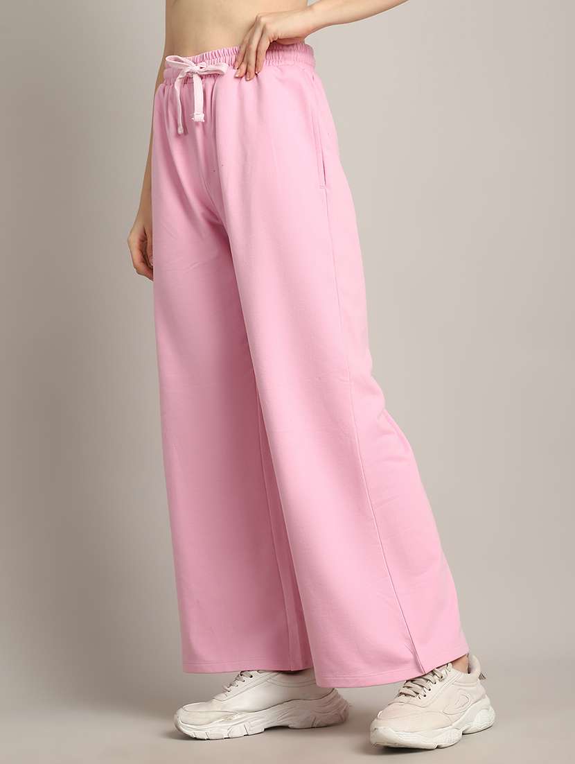 women solid high rise relaxed fit track pant - 21730173 -  Standard Image - 1