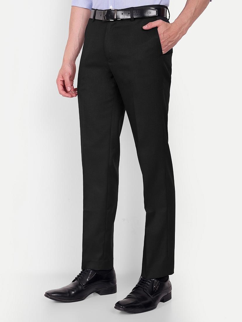 men solid mid rise formal trouser - 21730188 - Standard Image - 1