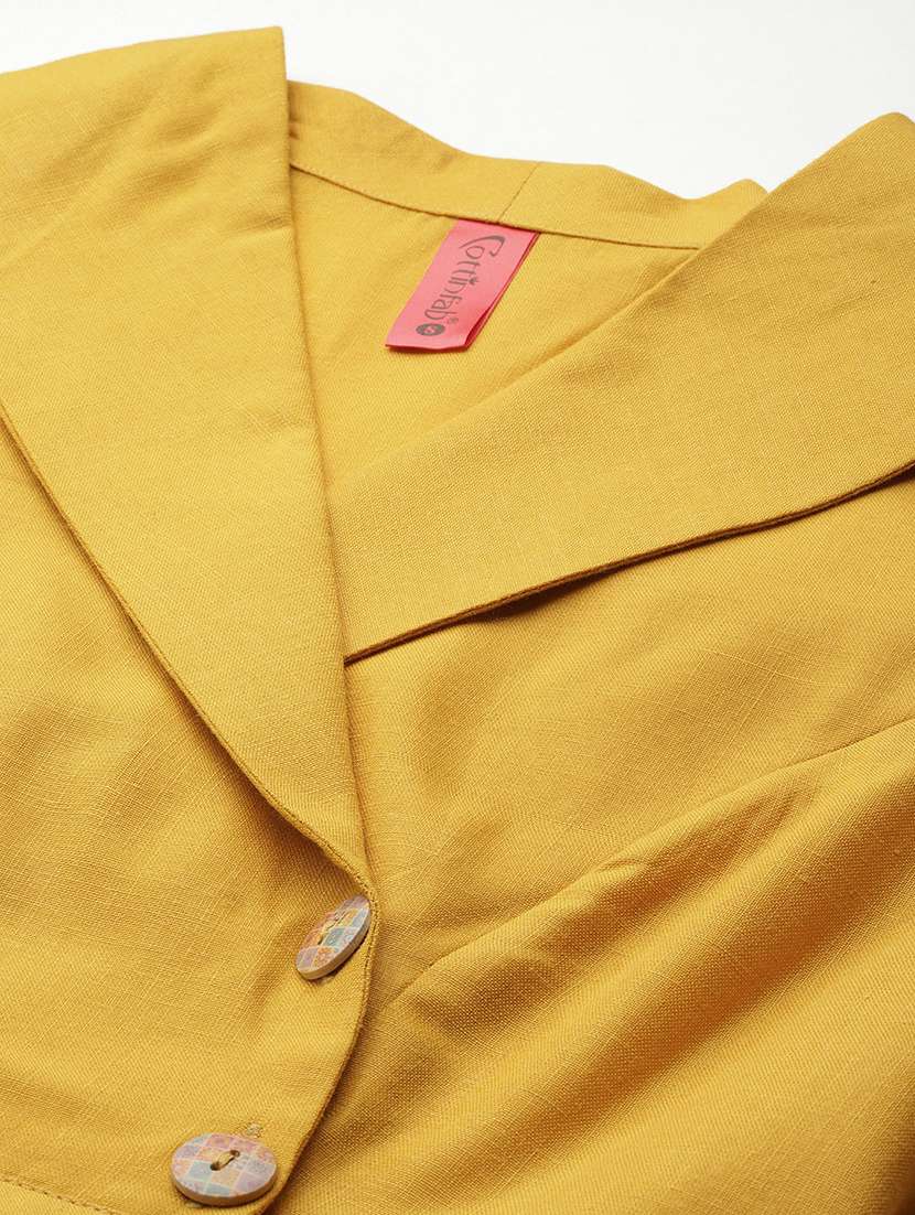 women solid lapel collar a-line dress - 21730242 -  Standard Image - 4