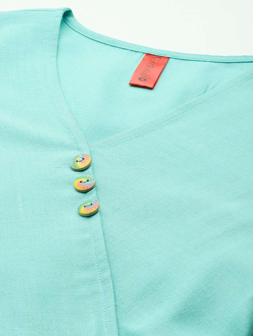 women solid puff sleeves tiered dress - 21730254 -  Standard Image - 4