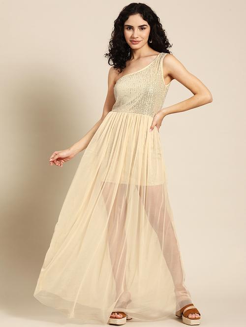 women sequin one shoulder maxi dress - 21730267 -  Standard Image - 0