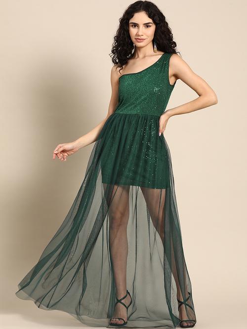 women sequin one shoulder maxi dress - 21730268 -  Standard Image - 0