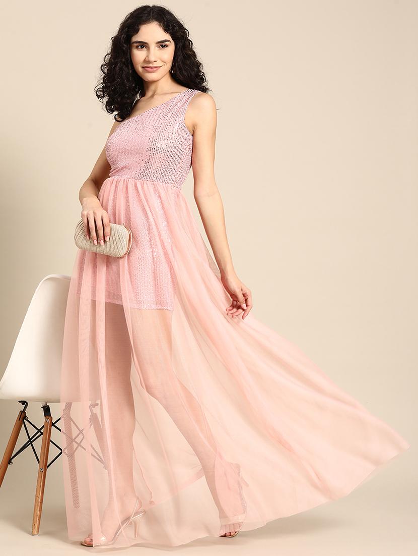 women sequin one shoulder maxi dress - 21730269 - Zoom Image - 0