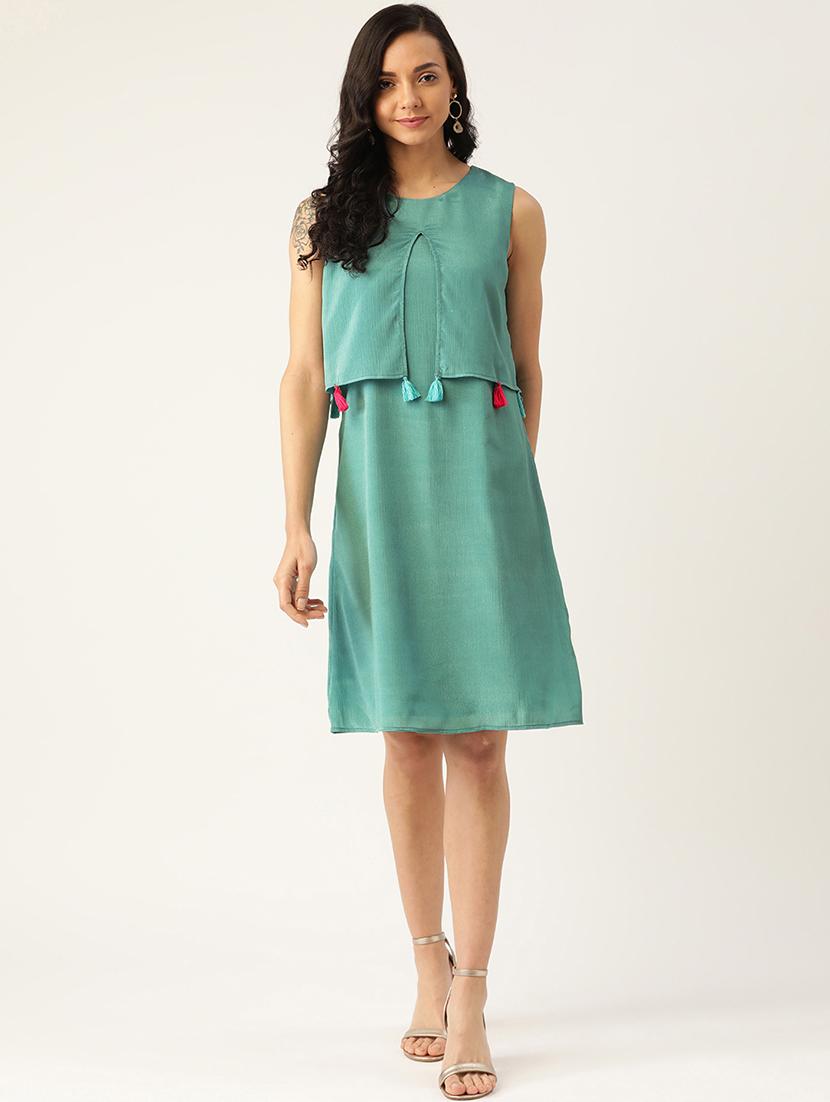 women solid a-line dress - 21730290 -  Zoom Image - 0