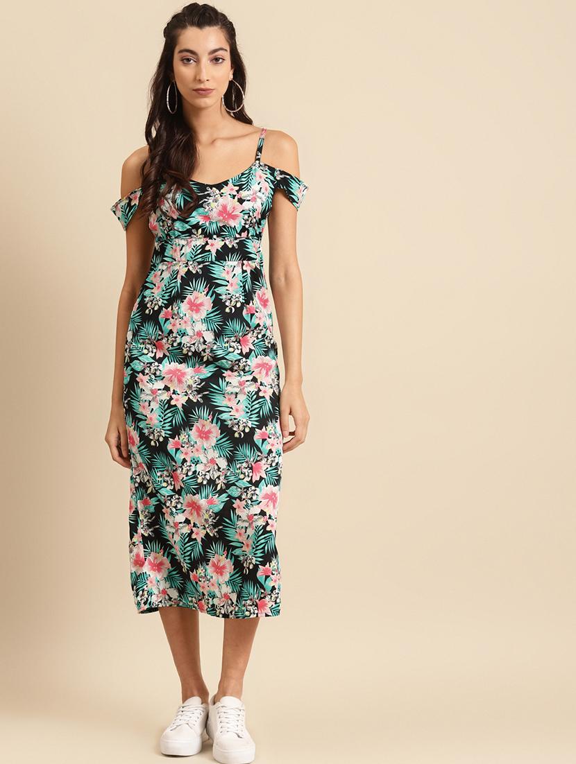 women shoulder strap printed sheath dress - 21730319 -  Standard Image - 1