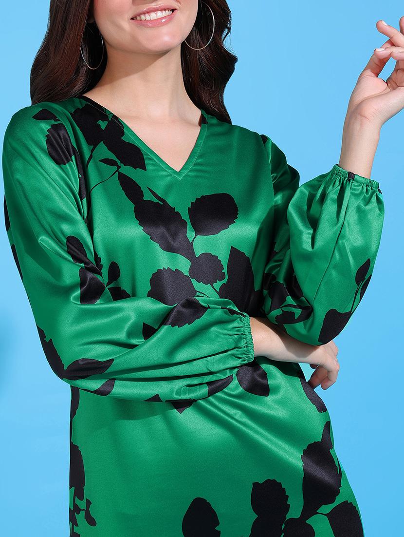 women v-neck printed sheath dress - 21730360 - Standard Image - 4