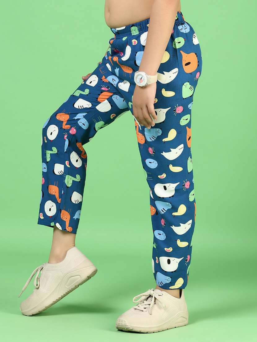 girls printed mid rise track pant  - 21730392 -  Standard Image - 1