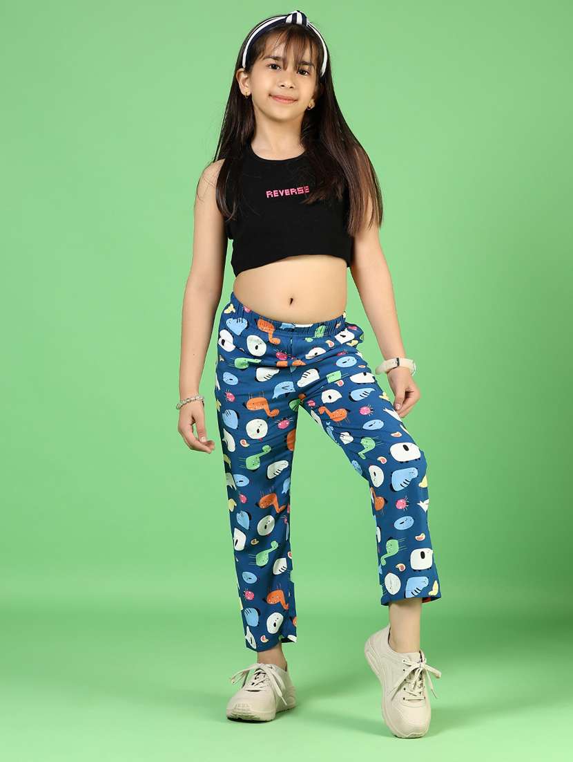 girls printed mid rise track pant  - 21730392 -  Standard Image - 4