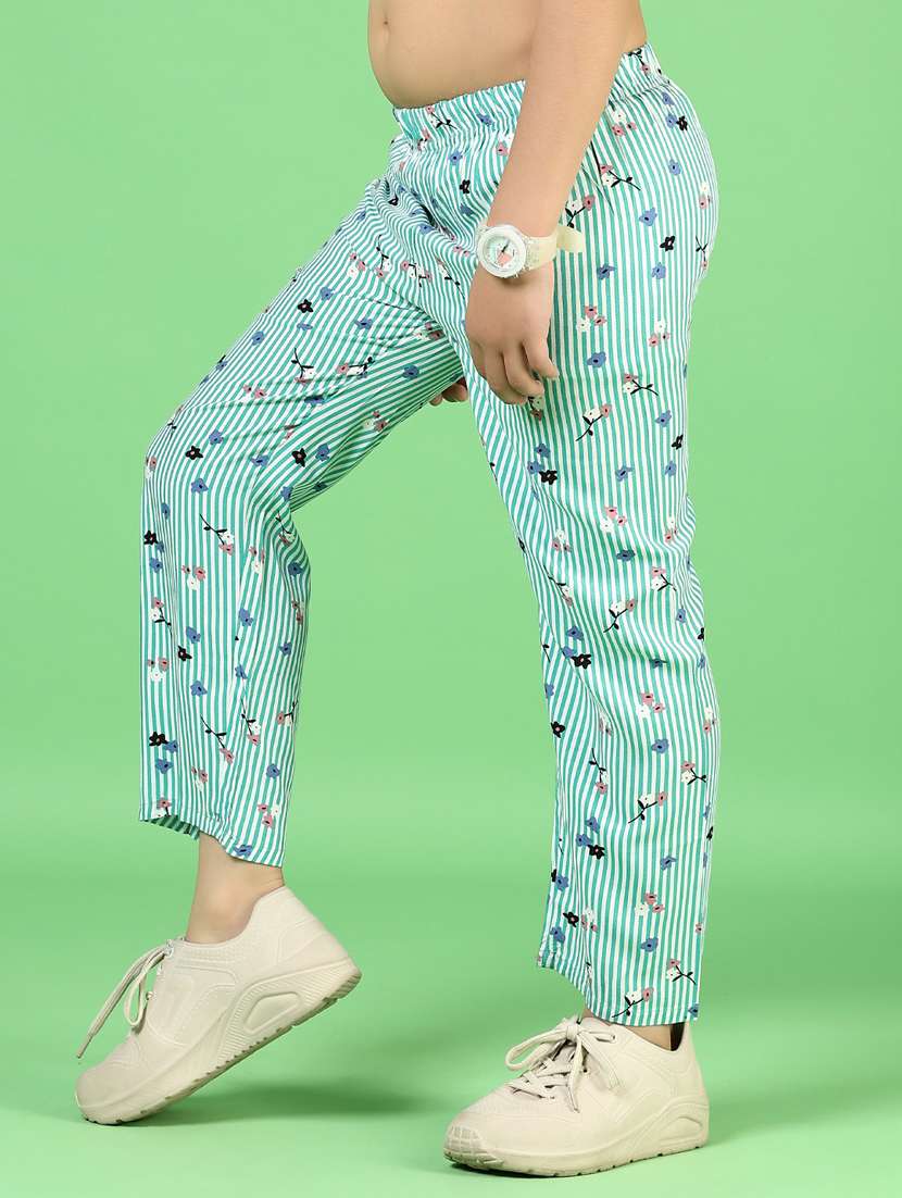 girls printed mid rise track pant  - 21730393 -  Standard Image - 1