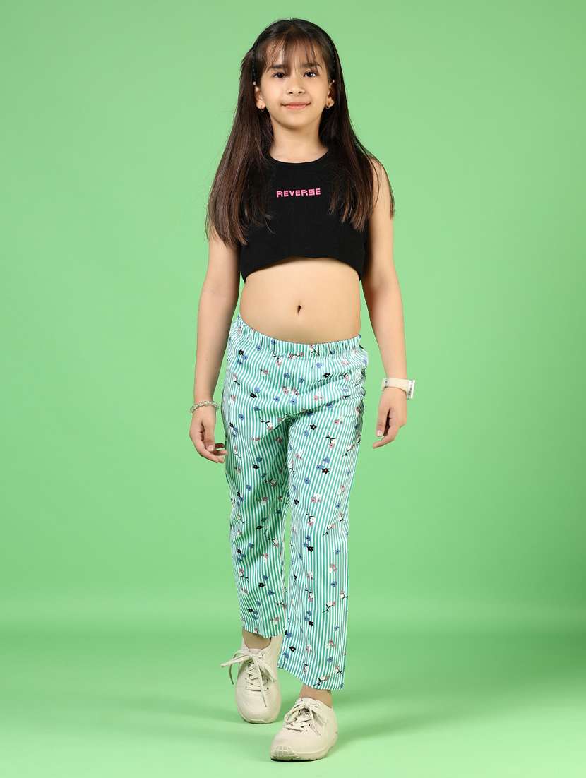 girls printed mid rise track pant  - 21730393 -  Standard Image - 4