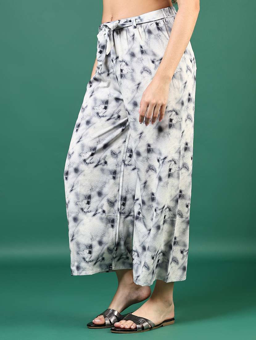 women printed mid rise straight palazzo - 21730405 - Standard Image - 1