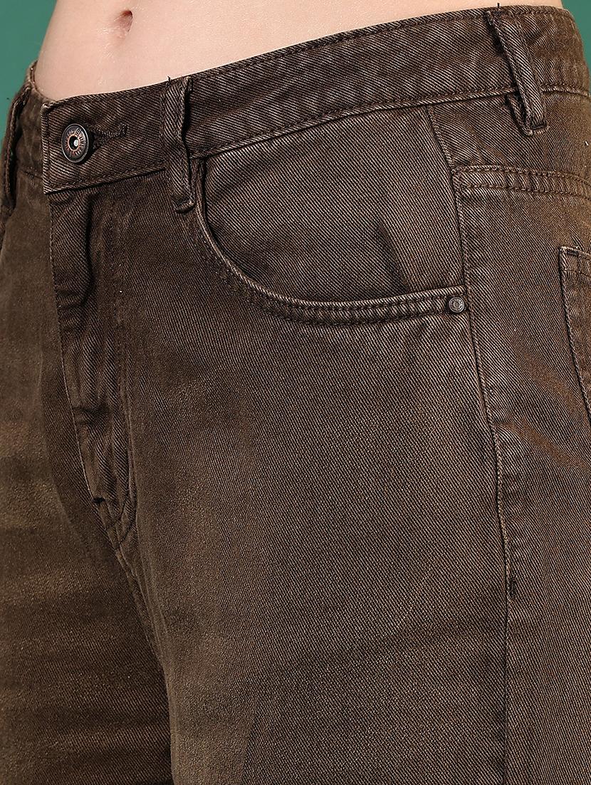 women brown high rise full length jean - 21730411 - Standard Image - 4
