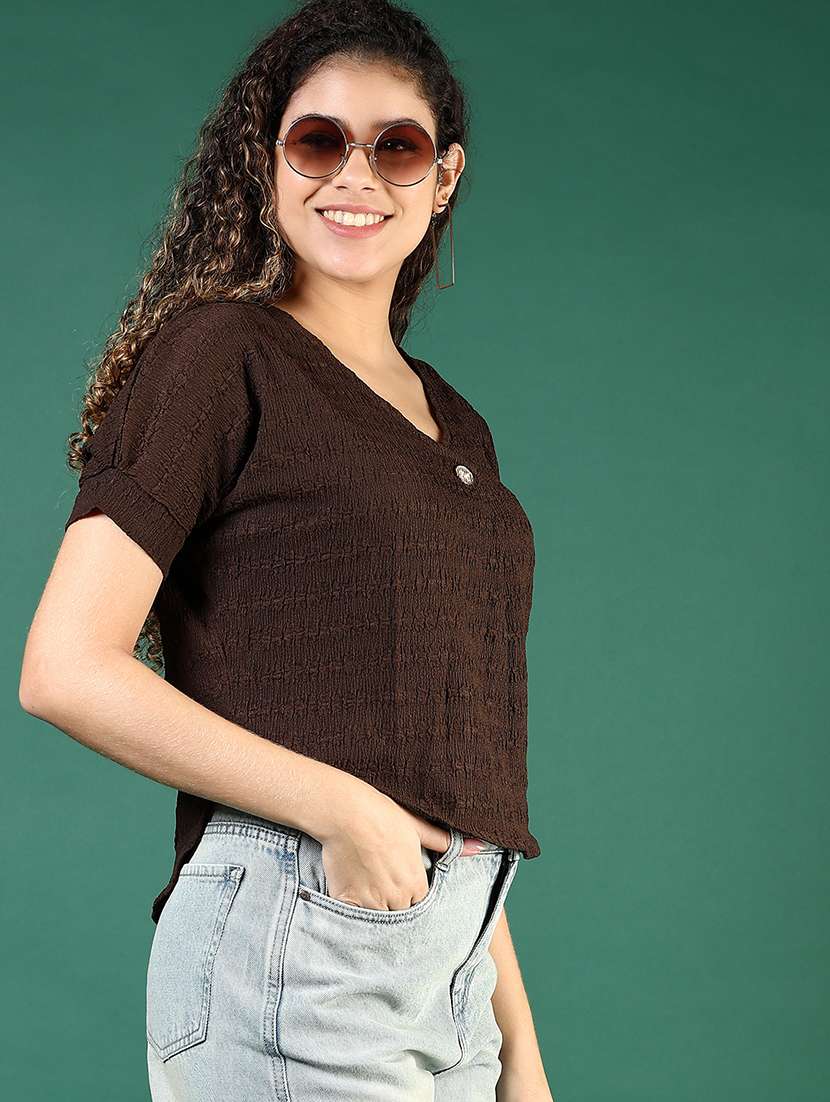 women self desinged puff sleeve crop top - 21730414 - Zoom Image - 0