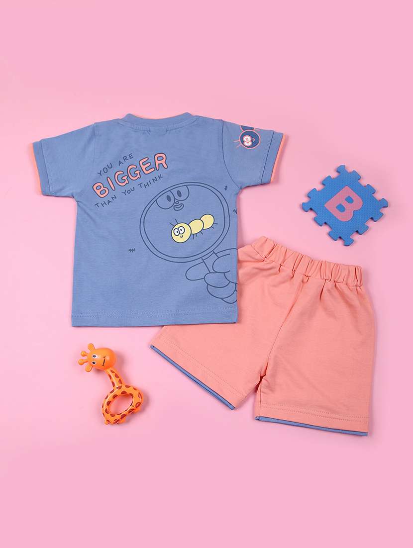 boys printed t-shirt & shorts casual wear set - 21730450 -  Standard Image - 1