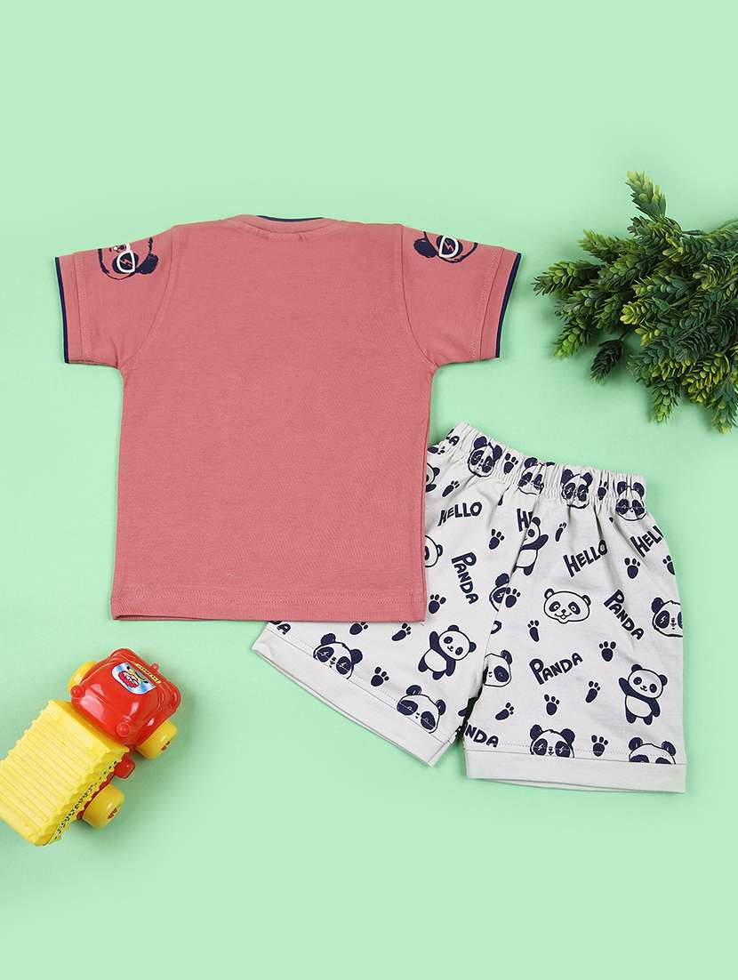 boys printed t-shirt & shorts casual wear set - 21730452 -  Standard Image - 1