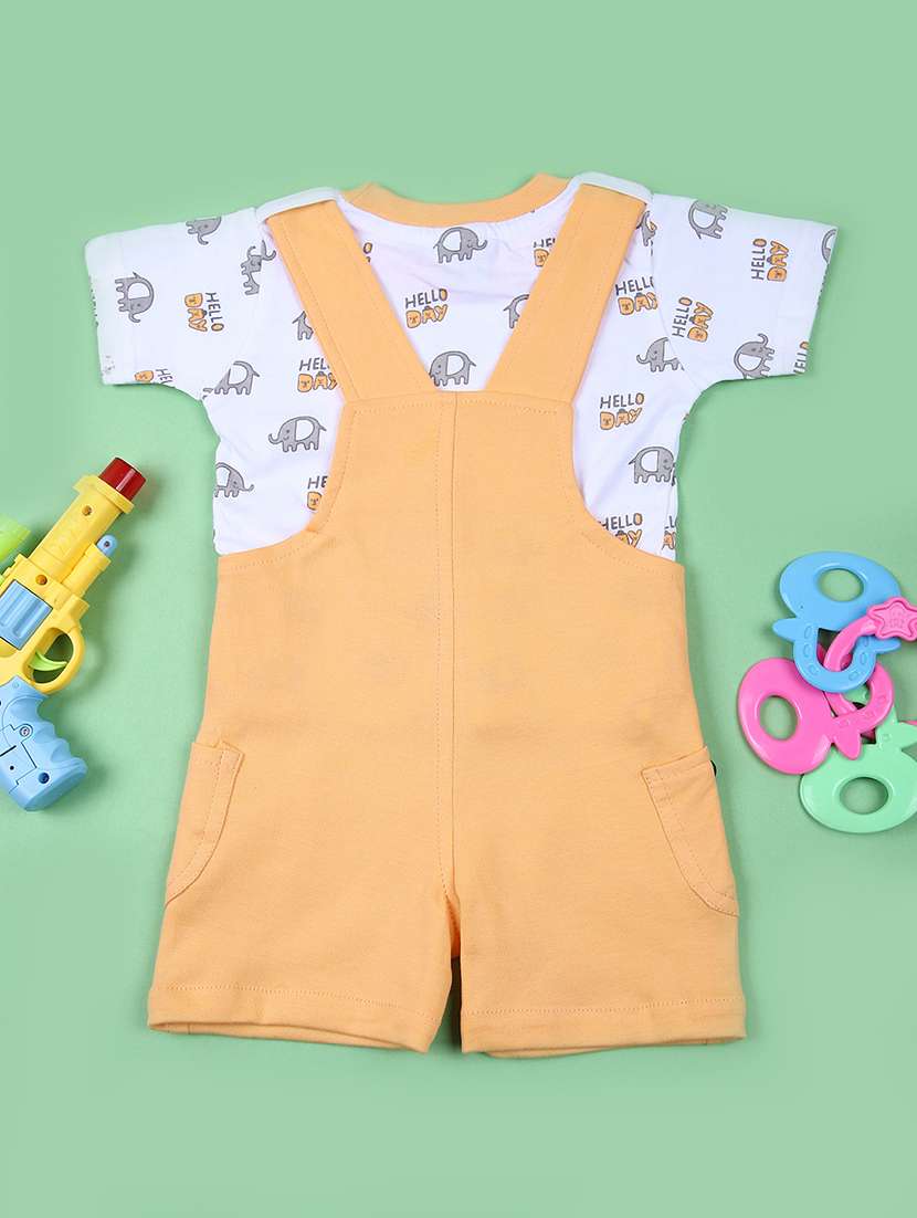 boys printed t-shirt & dungaree casual wear set - 21730454 -  Standard Image - 1