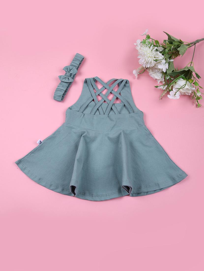 girls printed shoulder strap frock - 21730460 -  Standard Image - 1