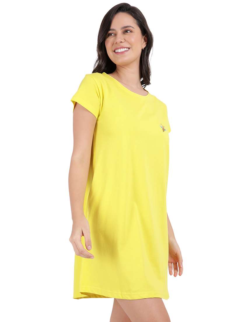 women solid round neck sleepshirt - 21730649 -  Standard Image - 1