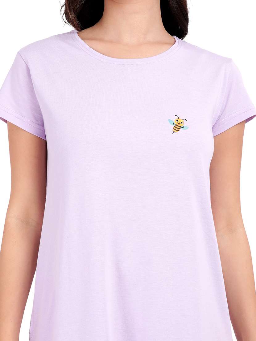 women solid round neck sleepshirt - 21730650 -  Standard Image - 6