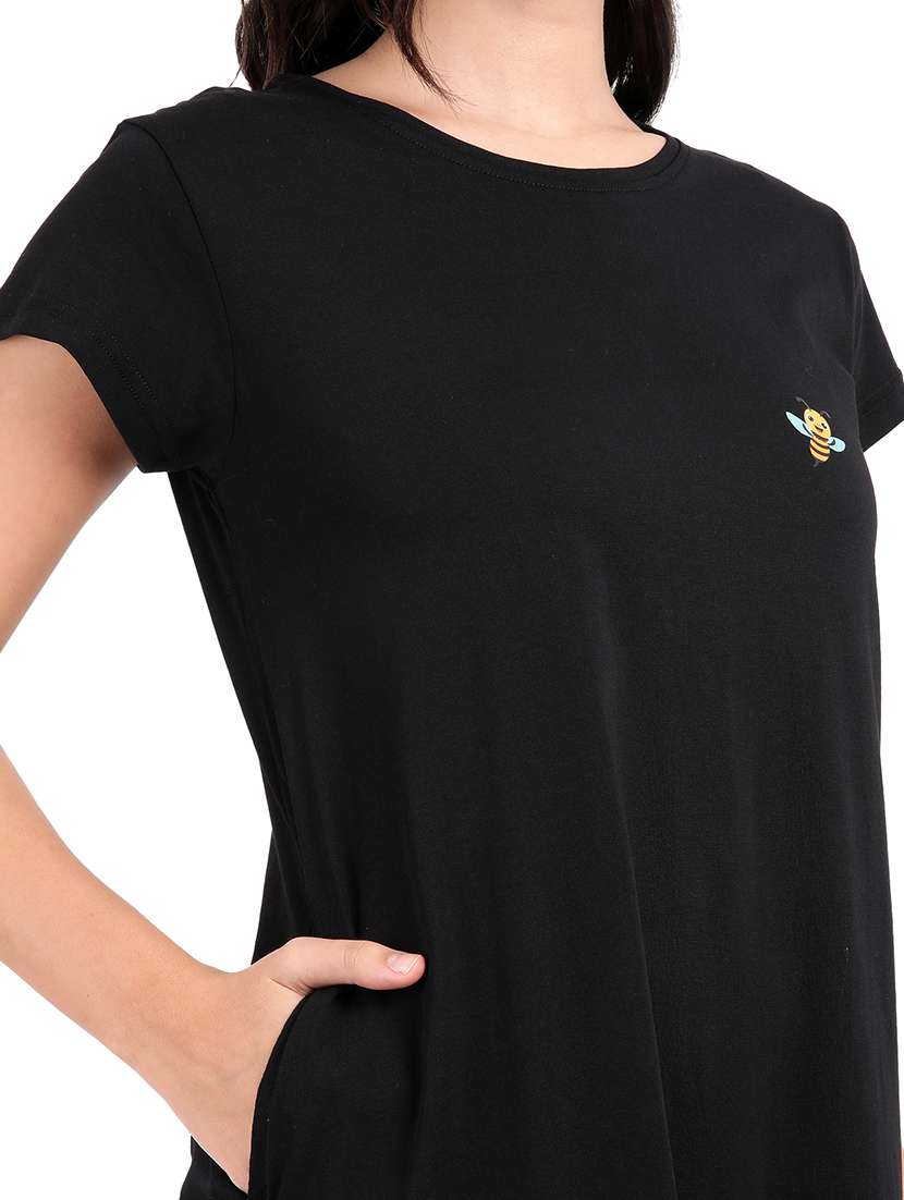 women solid round neck sleepshirt - 21730651 -  Standard Image - 6